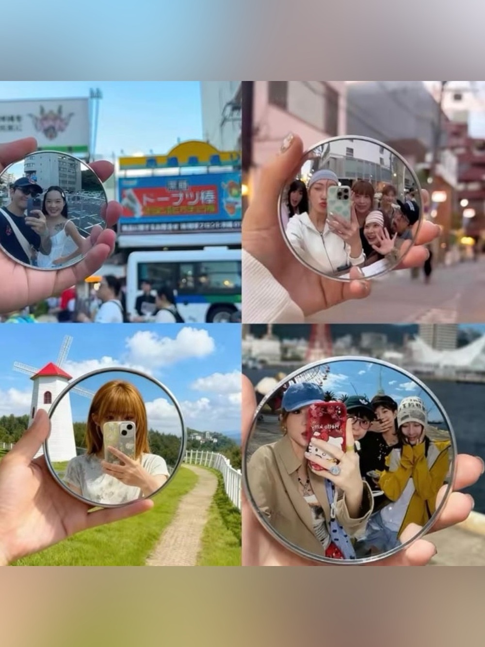 ✨ Handheld Selfie Convex Mirror DIY Mini Round Mirror Portable Convex Wide-angle